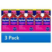 (3 pack) Vicks NyQuil Allergy Liquid Nighttime Medicine for Adults, Berry Flavor, Twin Pack 2x12 fl oz