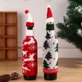 thumbnail image 4 of Billuyoard Funda antipolvo para botella de vino de Navidad, bolsa con patrón tejido encantador, funda protectora familiar, regalo para el hogar, Kits de decoración para fiestas Tipo 2 Billuyoard HA069683-02, 4 of 6