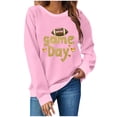 thumbnail image 2 of Mifsaly Football Sweatshirts for Women Game Day Football Glitter Print Sweatshirt Crewneck Long Sleeve Oversized Pullover Team Fans Gameday Outfits M, 2 of 5