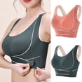 thumbnail image 4 of WREESH Women's 2 Pack Racerback Sports Bras High Impact Workout Bra Padded Longline Wireless Bras Side Buckle Yoga Underwear Crop Tank Tops Olive Green, 4 of 8