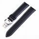 thumbnail image 2 of Correa de piel de vaca para hombre, correa de reloj universal lisa con hebilla de mariposa de doble presión, 12-24, color negro y marrón, 2 of 3