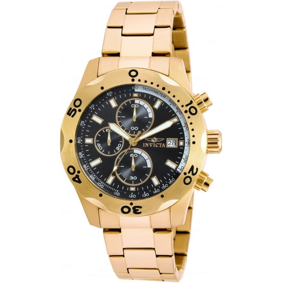 Invicta Men's 17751 Specialty Blue Dial Gold Plated Steel Chrono Watch
