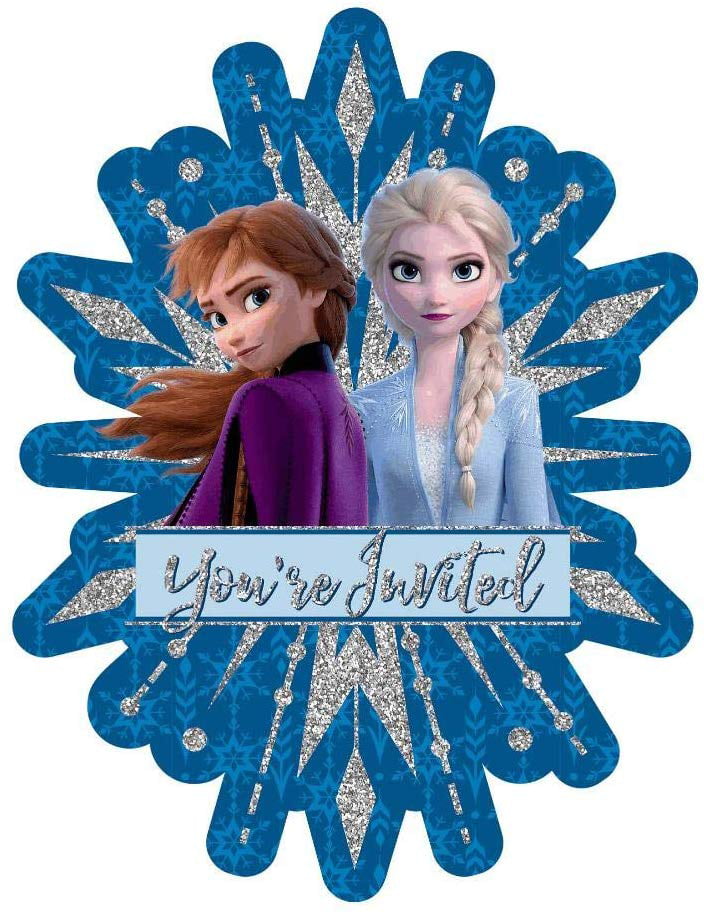 10 Personalised Frozen Olaf Children Birthday party invitations Snow Flakes
