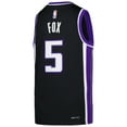 thumbnail image 3 of Youth Nike De'Aaron Fox Purple Sacramento Kings Swingman Jersey - Icon Edition, 3 of 3