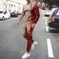 thumbnail image 2 of toraway Autumn Men's Short Sets Outfits 2 Piece Summer Men's Drop Print Two Piece Suit XL, 2 of 4