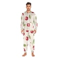 thumbnail image 3 of FORMRS Onesies Pajama for Adults Unisex Hoodie Winter Jumpsuit One Piece Sleepwear, Sizes S-2XL, Watercolor Cherry, 3 of 7