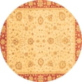 thumbnail image 1 of Ahgly Company Indoor Round Abstract Brown Modern Area Rugs, 7' Round, 1 of 4