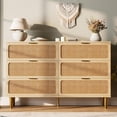 thumbnail image 1 of Qinaqin Natural Rattan 6 Cajón cm de Profundidadresser con Metálico Alturaandles y Almacenamiento Compartments para Dormitorio Living Sala, 1 of 7