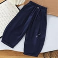 thumbnail image 5 of Nilvkv Boys Joggers, Boys Pants, Letter Print Loose Fit Cuffed Sweatpants with Elastic Waist, suited for Summer Outdoor Wear Blue 3-4 Years, 5 of 6