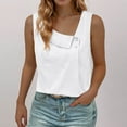 thumbnail image 2 of Blouses pour Femmes, Décontractées Col Rond Été Couleur Unie Rétro Régulières Sans Manches, 2 of 6