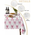 thumbnail image 2 of Cute Pink Bow Table Cloth, White Sweet Modern Watercolor Waterproof Tablecloth for Rectangle Tables, Reusable Washable Fabric Table Cover for Restaurant Kitchen Dining Tables 52"x70", 2 of 6