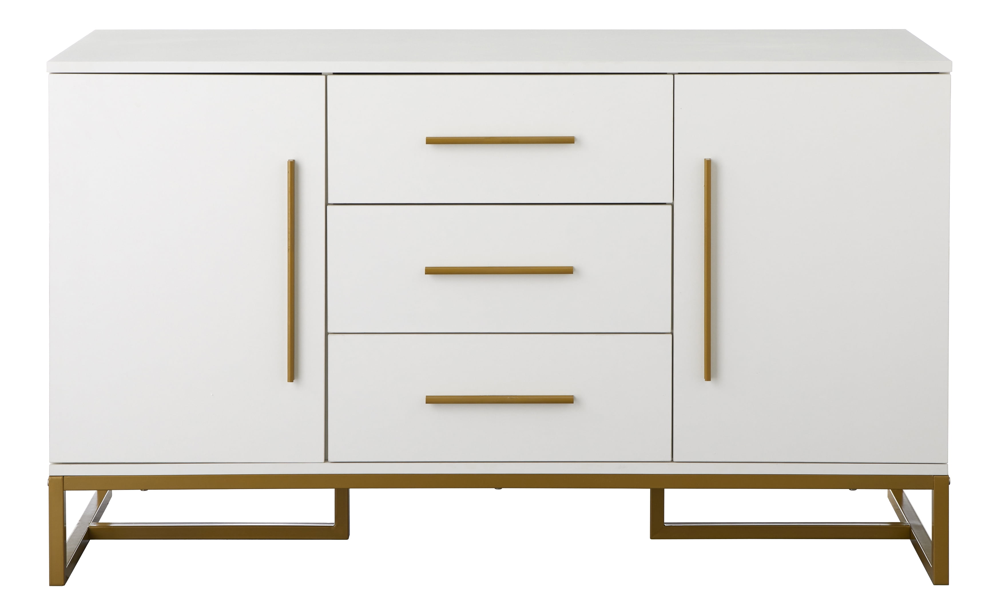 Ember Interiors Briar 47" Modern Dining Room Storage Sideboard, White Finish