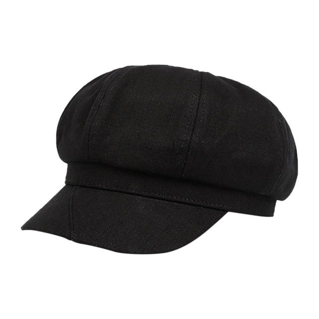 Sombrero de mujer jinwen 8 paneles elegante transpirable estilo Vintage Negro