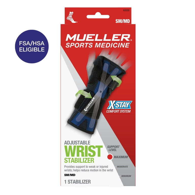 Mueller X-Stay Wrist Stabilizer Brace, Black, Small/Medium photo 1