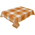 thumbnail image 2 of Fall Tablecloth Rectangle/Oval Thanksgiving Maple Leaf Orange Buffalo Plaid Table Cloth Outdoor Waterproof Fall Tablecloths for Party Picnic Indoor Table Cover for Dining/Kitchen 60x102inch, 2 of 6