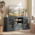 thumbnail image 2 of Costway Farmhouse TV Stand for TVs up to 70" Entertainment Media Center Storage Cabinet Teal Blue, 2 of 10