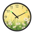 thumbnail image 2 of Voice Activated Clock with Glow Light 12 Inch Large Silent Wall Clock Battery Operated for Home Decor Daisies and Sun Rays, 2 of 8