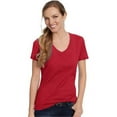 thumbnail image 1 of Hanes S04V T-Shirt à Col en V Nano-T pour Femmes, Rouge Foncé - 3TG, 1 of 5