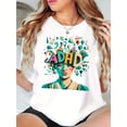 thumbnail image 1 of Camiseta de mujer Ropa de verano básicaStylish Girl with Creative Multi-Element Patterns, Women'S Trendy Round-Neck Short-Sleeve T-Shirt, Simple Casual Sports Tee, Comfortable Summer Top for Holiday, 1 of 6