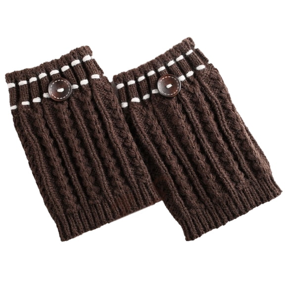 Wosthever Puños para botas Fácil de combinar Trigo Spike Línea punteada Hebilla Moldeador Manga de pantorrilla Calentador de piernas Calcetín Suministros térmicos Café Profundo
