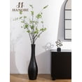 thumbnail image 3 of Hanobe Tall Floor Vase， Large Wooden Tall Vase for Floor Farmhouse Boho Vase 22" （Black）, 3 of 8