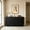 Black, variant on AUU 60" Modern Wood Grain Laminate Sideboard with Push-to-Close Doors – Adjustable Shelves, Concealed Storage for Dining Room, Living Room, or Entryway