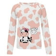 thumbnail image 4 of CEHVOM Chemises pour Femmes Col Rond Imprimé Manches Longues Hauts Imprimés Blouse Régulière Liquidation, 4 of 5
