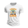 thumbnail image 2 of Men's St. Patrick's Day Lucky Clover Graphic Crew Neck Short Sleeve T Shirt, 2 of 4