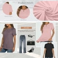 thumbnail image 4 of SUNBS T Shirts for Women Short Sleeve Crew Neck Plain Tee Casual Summer Top Women Blouses, 4 of 7