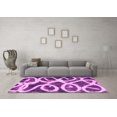 thumbnail image 3 of Ahgly Company Indoor Round Abstract Pink Modern Area Rugs, 4' Round, 3 of 4
