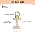 thumbnail image 3 of Uxcell 8 Pack 0.1" Encanto de letra I de strass completo para pulseras/brazaletes de bricolaje dorado, 3 of 6