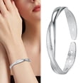 thumbnail image 4 of SUSHANG Frosted Bracelet Sparkling Sand Open Mouth Love Interweaving Bracelet Creative Silver Plated Bracelet, 4 of 7