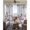 thumbnail image 2 of Purple Grey Leaves Blackout Curtains for Bedroom/Living Room, Thermal Insulated Kitchen Curtains, Summer Botanical Pastoral Watercolor Grommet Darkening Window Treatment Drapes 27.5"x39"x2, 2 of 8