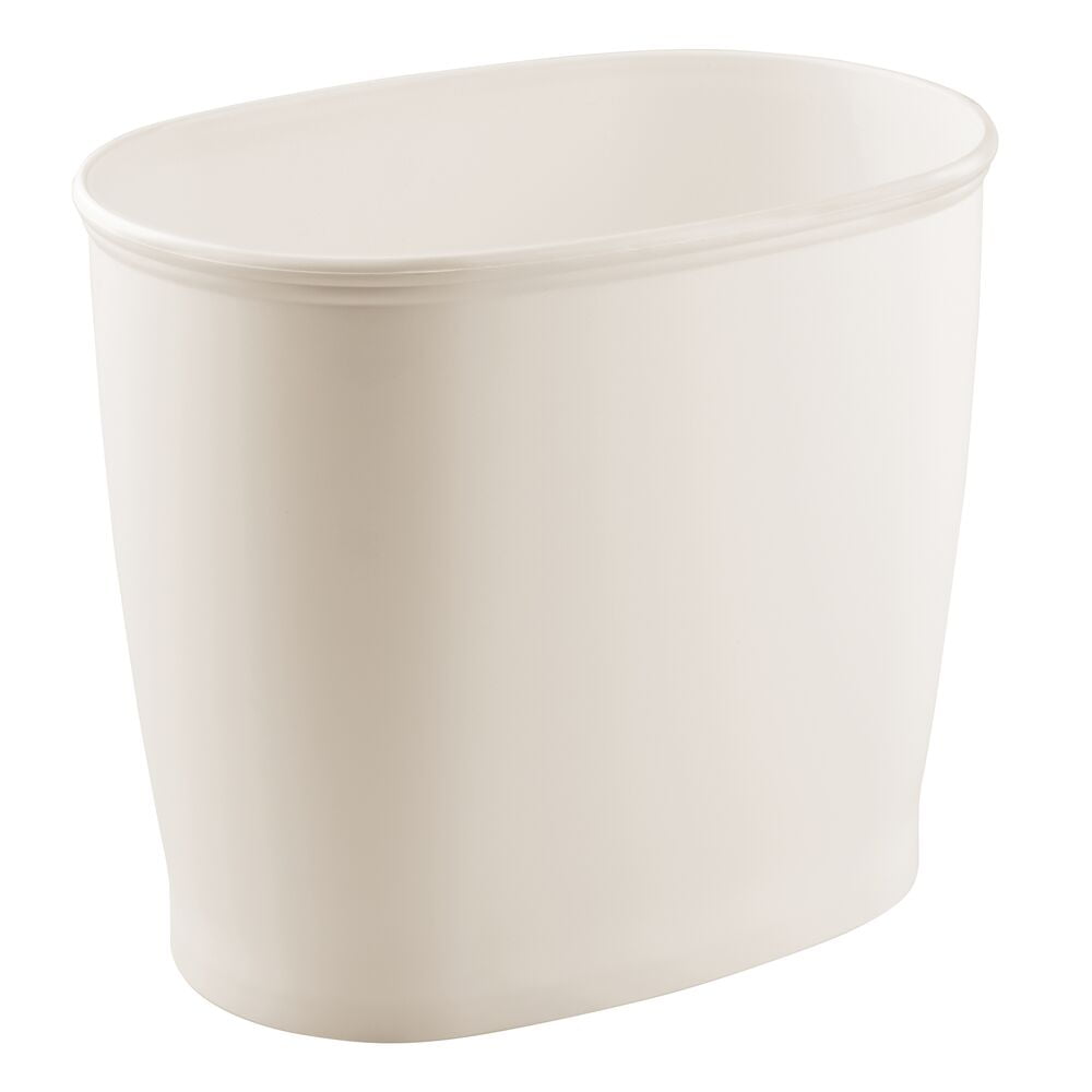 mDesign Small Plastic Oval Trash Can Garbage Wastebasket