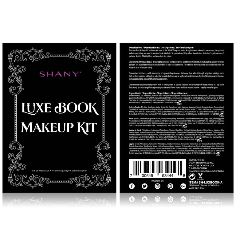 Shany Luxe Book Makeup Set - All in One Travel Cosmetics Kit with 30 Eyeshadows