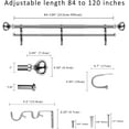 thumbnail image 3 of eTeckram 1" Double Curtain Rod with Urm Finials - 84" to 120", Sand Nickel, 3 of 5