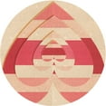 thumbnail image 1 of Ahgly Company Tapis d'Intérieur Rond Lavable en Machine Orange Vif Transitionnel, 7 Pieds Rond, 1 of 7