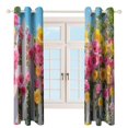 thumbnail image 4 of Colorful Roses on White Fence 2 Panels 3D Printing Pattern Curtain for Bedroom Living Room Kitchen Window Decoration Home, 4 of 6