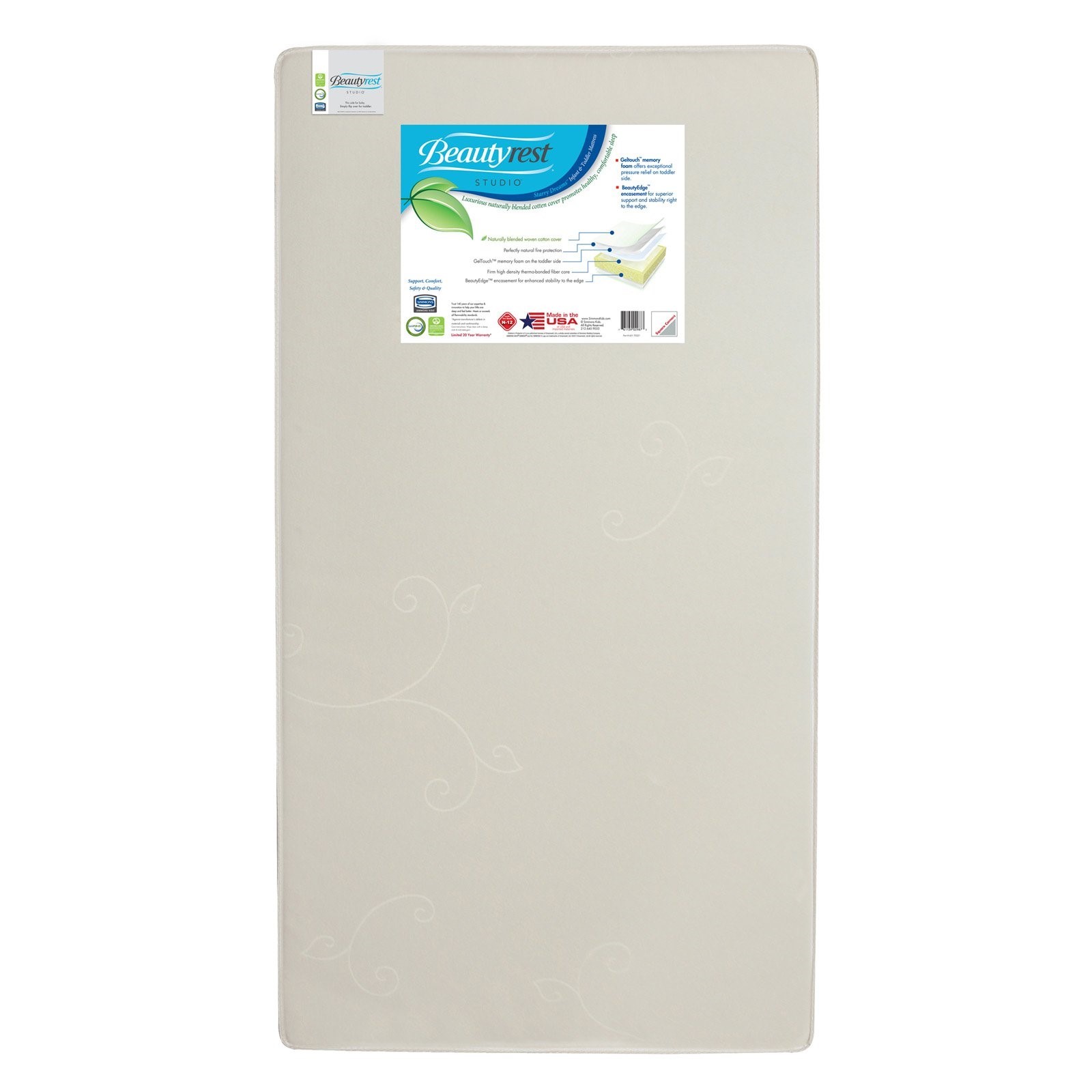 Simmons Kids BeautyRest Studio Starry Dreams Organic Infant and Toddler