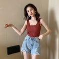 thumbnail image 5 of Outdoor Beach Vacation Sweet Casual Spice Girl Women Trendy Vest Sleeveless Tank Top Short Top Backless Sling BLUE, 5 of 8