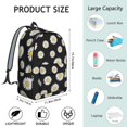 thumbnail image 5 of Daisy Pioneer Flower Black Pattern Backpack for School, Cute School Bag with Adjustable Shoulder Straps and Padded Back, 15.7"x11.8"x5.5", 5 of 5