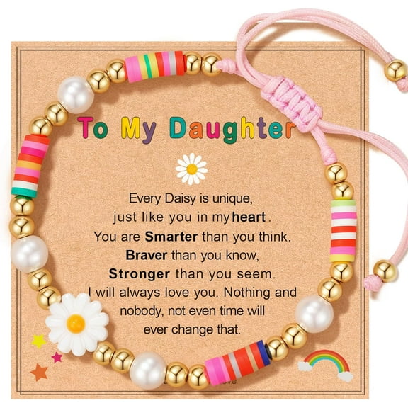 Gifts To My Daughter/Granddaughter Daisy Bracelet, Tween Girls Trendy Stuff, Birthday, Christmas, Valentines Gifts for Girls