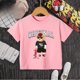 thumbnail image 3 of Camiseta de algodón 100 % con estampado de oso y patineta creativa de verano para niños y niñas, cómoda camiseta informal de manga corta para adolescentes, camiseta de algodón, 3 of 5
