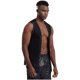 thumbnail image 5 of Chaleco holgado de talla grande con flecos para hombre, disfraz de Cosplay, remaches de gamuza sintética, chaqueta con borlas, chaleco largo metálico brillante con remaches, 5 of 5