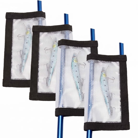 4 Pack Clear PVC Fishing Lure Covers, Durable Rod Lure Wraps for Fishing Rods, Black
