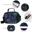 thumbnail image 4 of Insulated Lunch Bag 6L Leak-Proof Lunch Box with Shoulder Strap Multiple Pockets Lunch Tote Peacock Feathers Pattern, 4 of 9