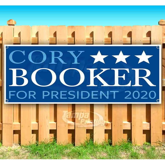 Cory Booker For President 2020 13 oz Vinyl Banner With Metal Grommets