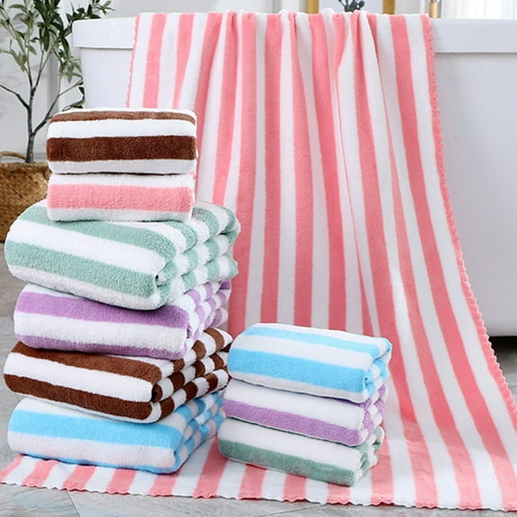 Clearance Under $5 Boovnll Coral Fleece Towels Set of 2, Super Soft Absorbent Hand Towels & Towels for Bathroom Quick Dry Microfiber for Bathroom, Hotel, Pool, Gym, Spa, Daily Use, Bath Towels