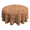 thumbnail image 4 of Leopard Print Round Tablecloth 60x60in(153x153cm) – Waterproof Polyester Table Cover with Full Print Design, Wrinkle Resistant & Washable for Kitchen Dining Party Decor, 4 of 6
