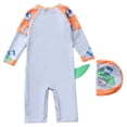 thumbnail image 3 of Baby Swimsuit Boy Kids Boys Long Sleeve Upf 50 Print One Piece Swimsuits with Cap Baby Boy Bathing Suit Grey 4-5 Years, 3 of 3